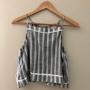 Gray and white striped top